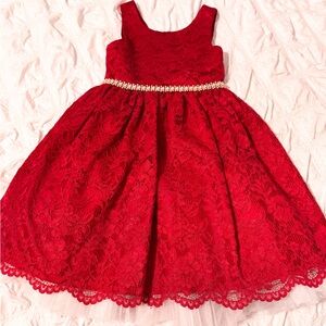 Girls Red Formal American Princess Dress Size 8